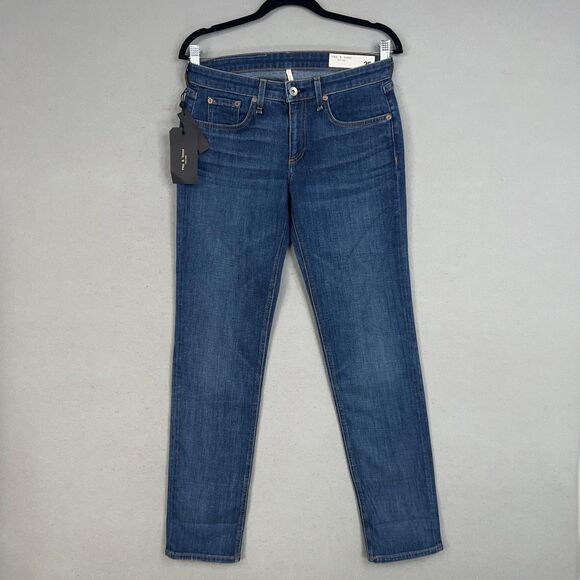 Rag  Bone Jeans Womens 25 Blue Mission City Dre Low Rise Slim Boyfriend Denim - Picture 1 of 16